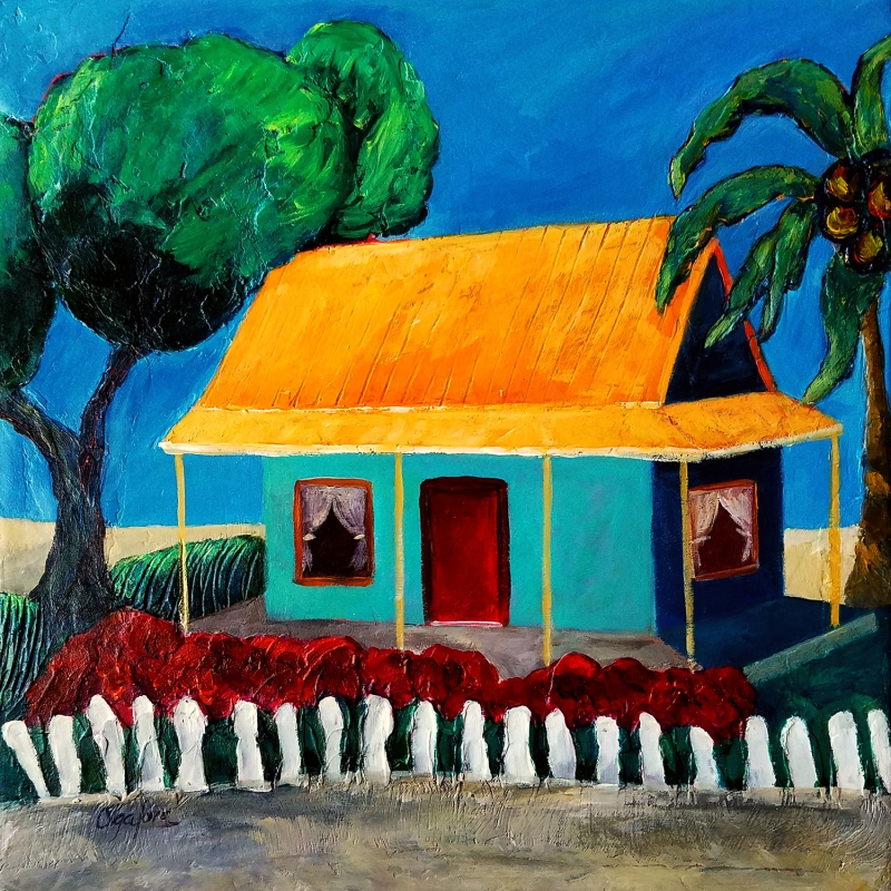 Little Home at The Caribbean by artist Olga Lora